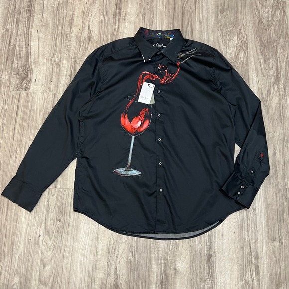 Robert Graham Other - Robert Graham Pinot Noir 3 Shirt Mens 2XL Black Wine Glass Long Sleeve
